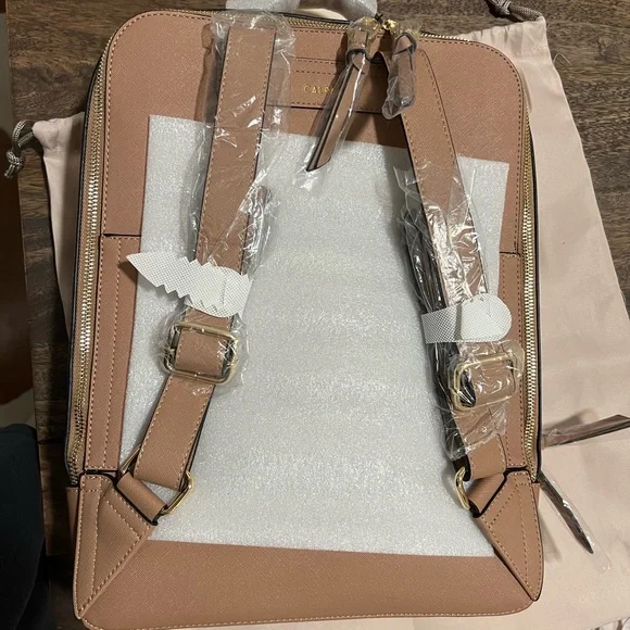 Calpak Kaya Laptop Backpack in Caramel - Picture 8 of 14